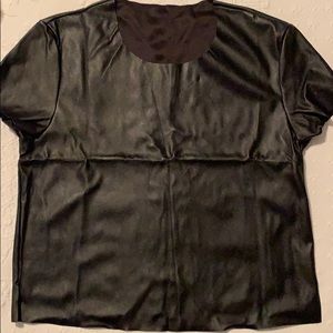 Faux leather top